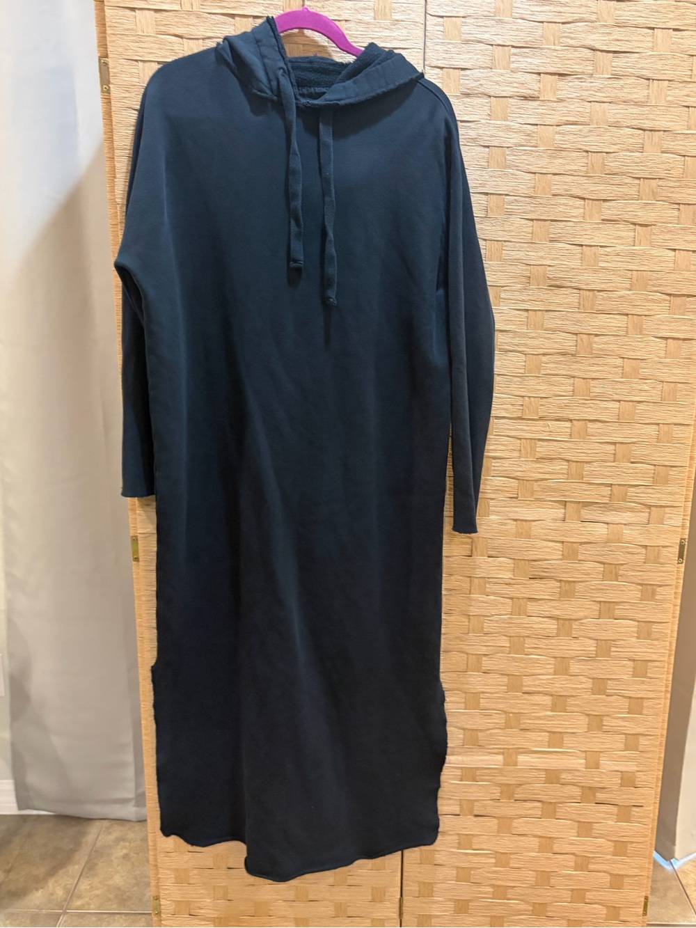 $350 Frank & Eileen james hooded cape dress 100% Cotton Size M EUC Lagenlook - Picture 2 of 7